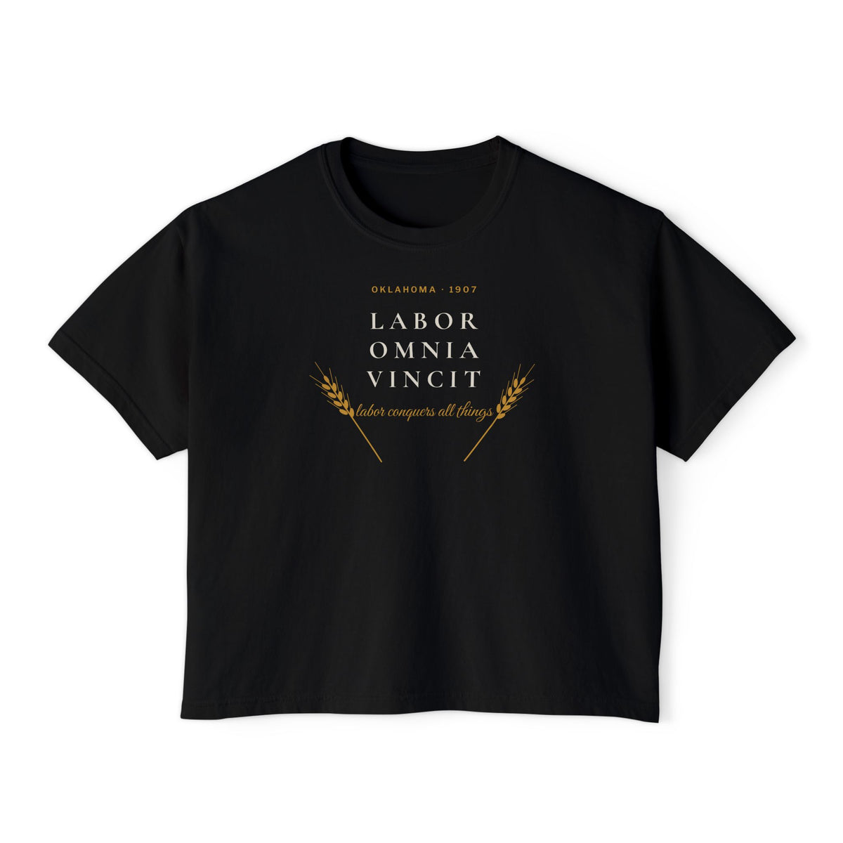 Labor Omnia Vincit Oklahoma Boxy Comfort Colors Tee