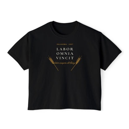 Labor Omnia Vincit Oklahoma Boxy Comfort Colors Tee