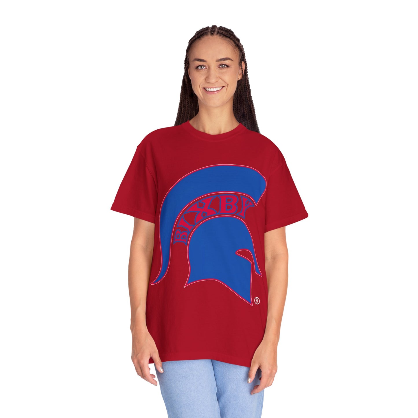 Bixby Spartan Blue Logo Comfort Colors Tee