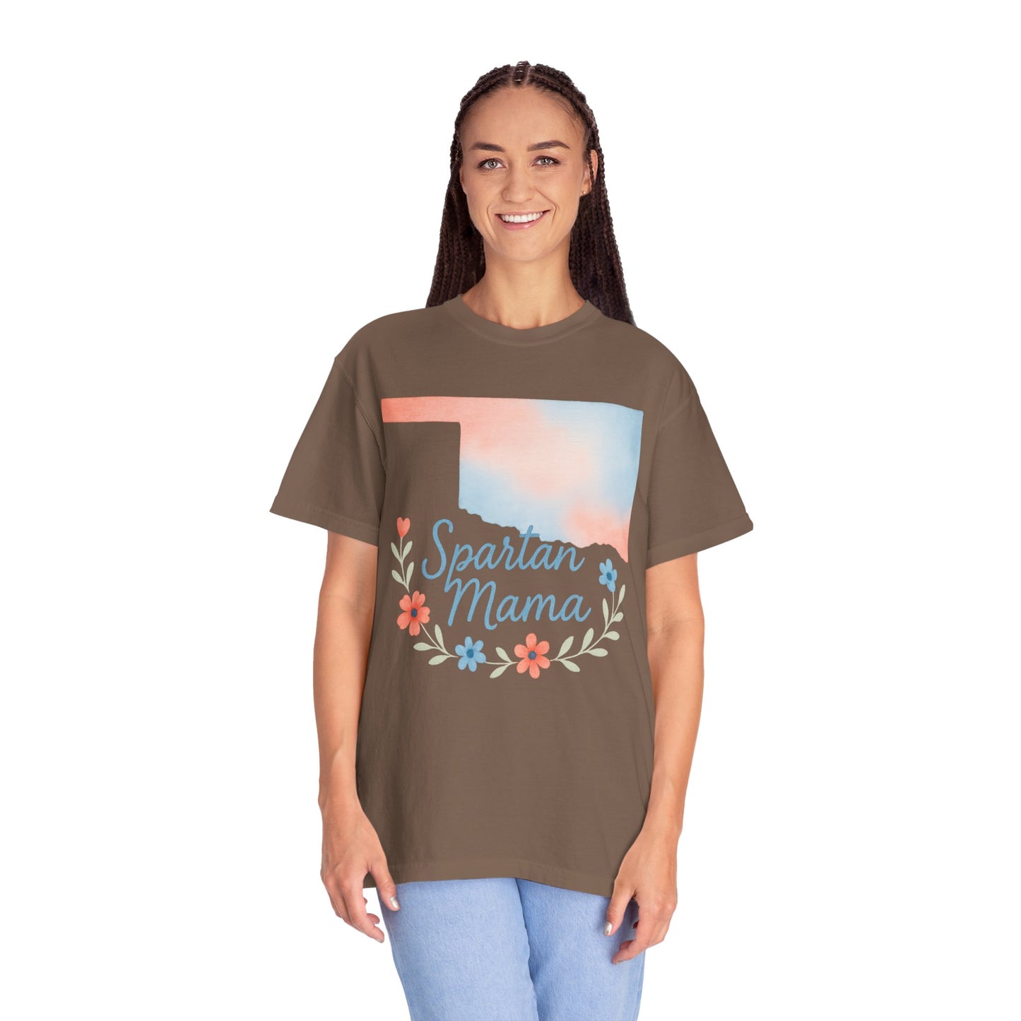 Spartan Mama Bixby OK Watercolor Comfort Colors Tee
