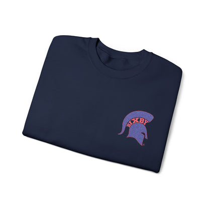 Embroidered Blue Spartan Helmet Gildan Sweatshirt