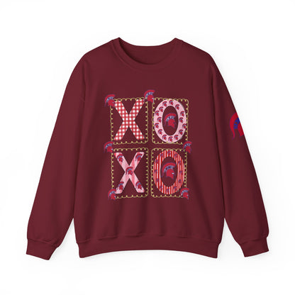 Spartan Logo Valentine XO Graphic Crewneck Sweatshirt