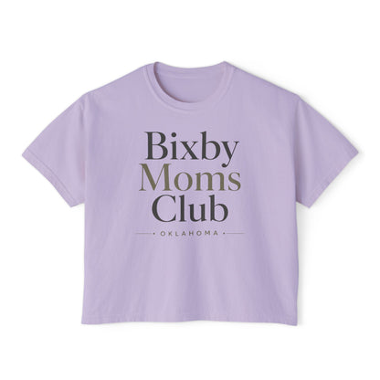 Bixby Moms Club Boxy Tee — Women's Local Mom Group Shirt (Oklahoma)