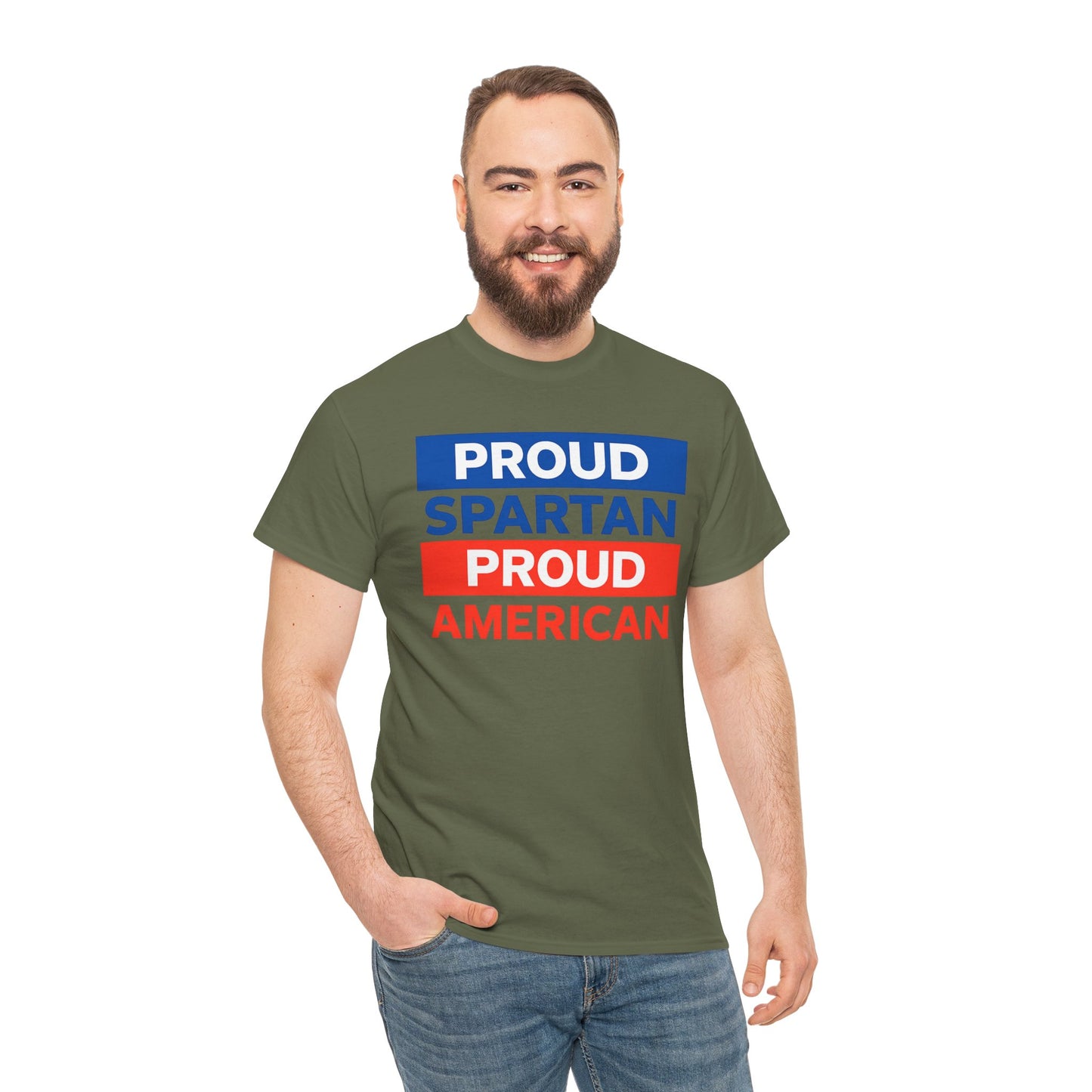 Proud Spartan Proud American Gildan Tee