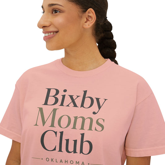 Bixby Moms Club Boxy Tee — Women's Local Mom Group Shirt (Oklahoma)