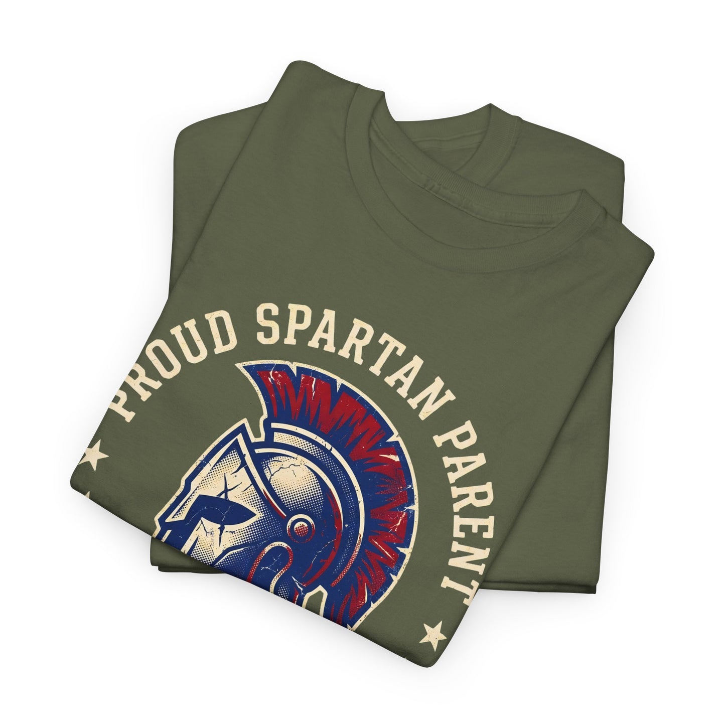 Proud Spartan Parent T-Shirt School Spirit Tee with Spartan Helmet Design