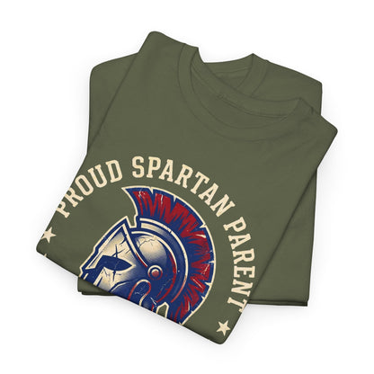 Proud Spartan Parent T-Shirt School Spirit Tee with Spartan Helmet Design