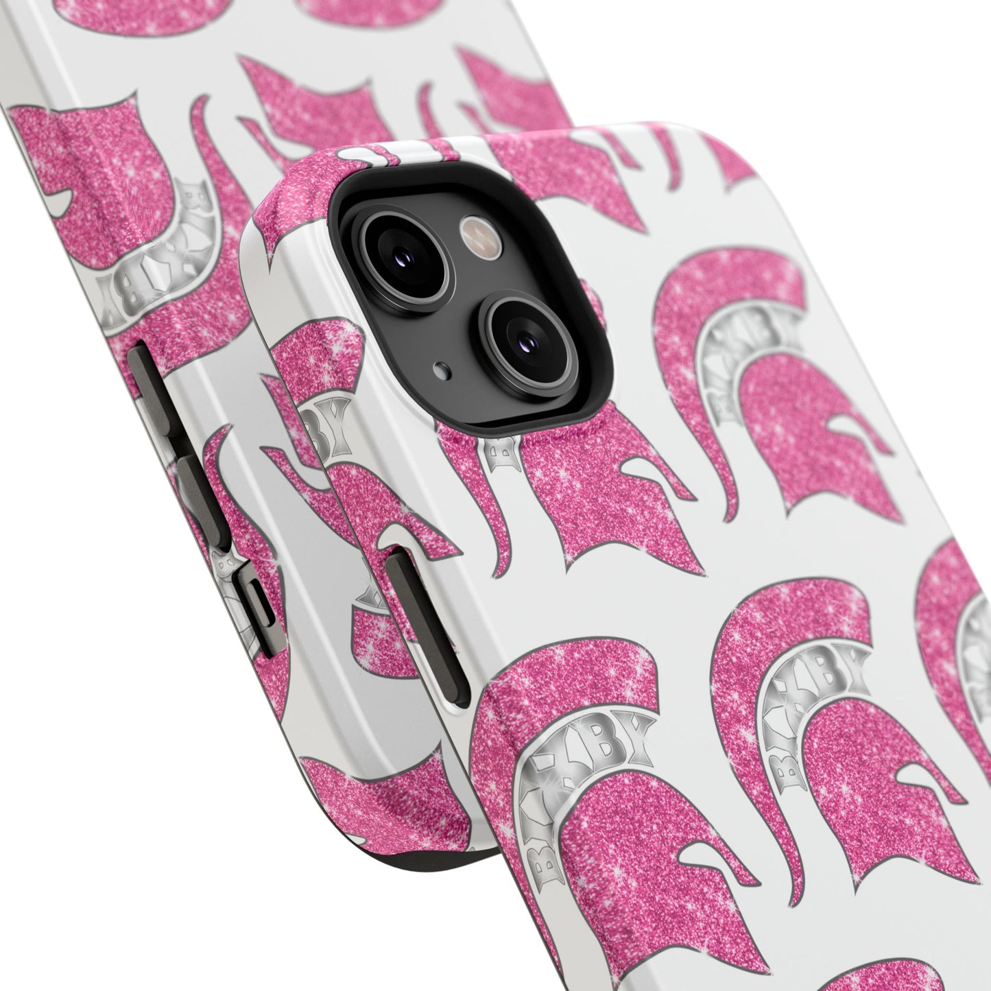 Bixby Spartan Pink Bling Logo Impact Resistant iPhone Case