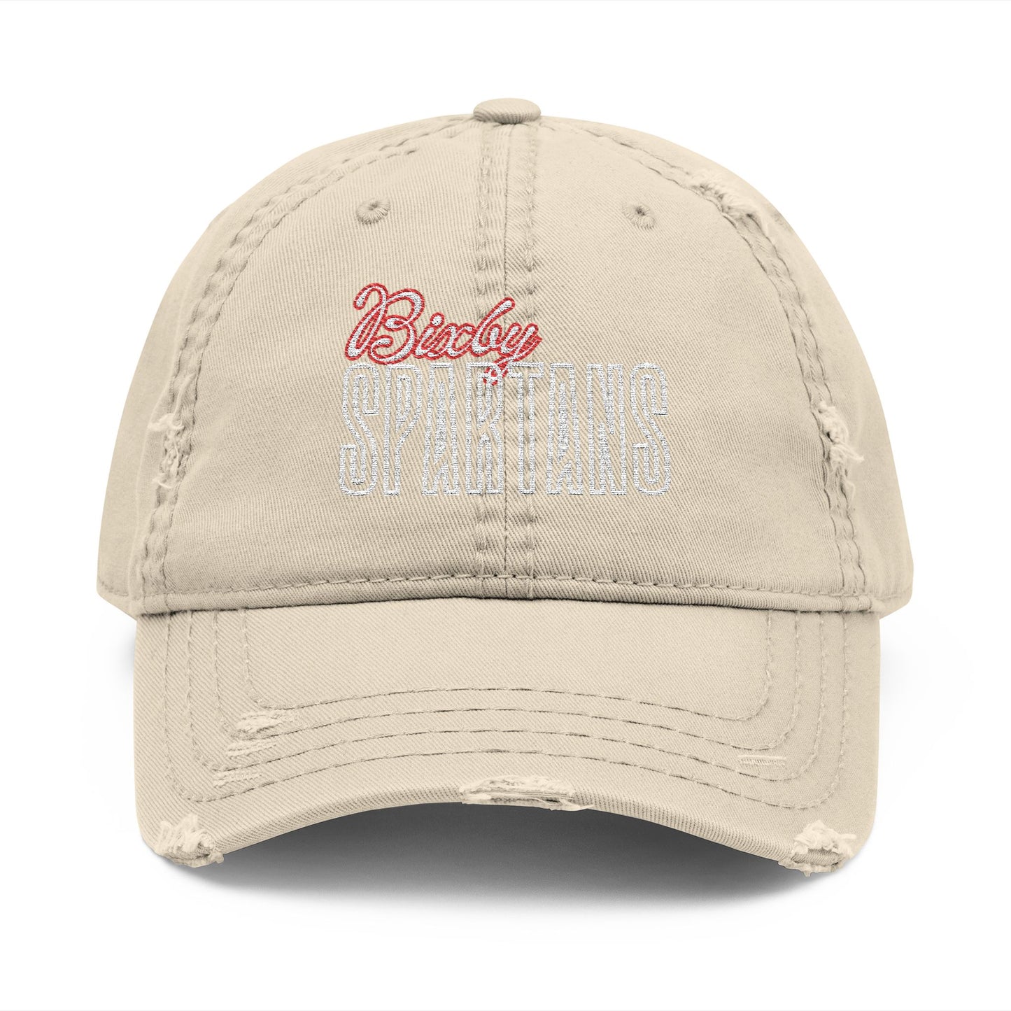 Bixby Spartan Cursive Embroidered Distressed Classic Ballcap