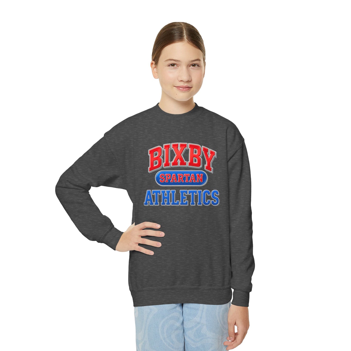 Bixby Spartan Athletics Youth Metallic Gildan Sweatshirt