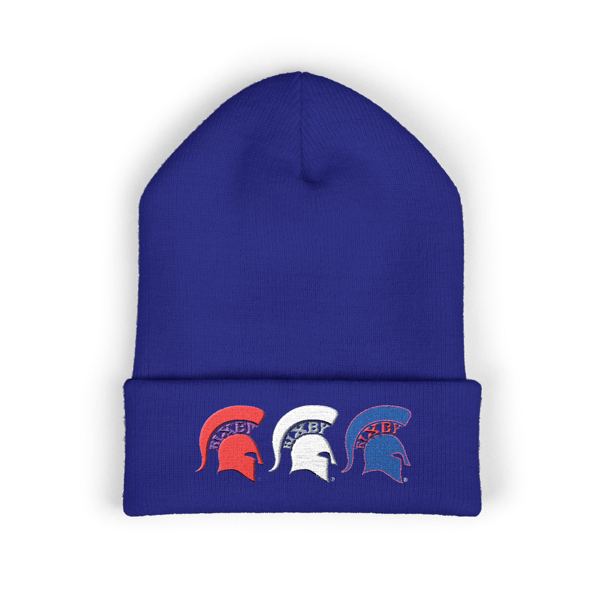 Bixby Spartans Red White And Blue Cuffed Beanie Cap
