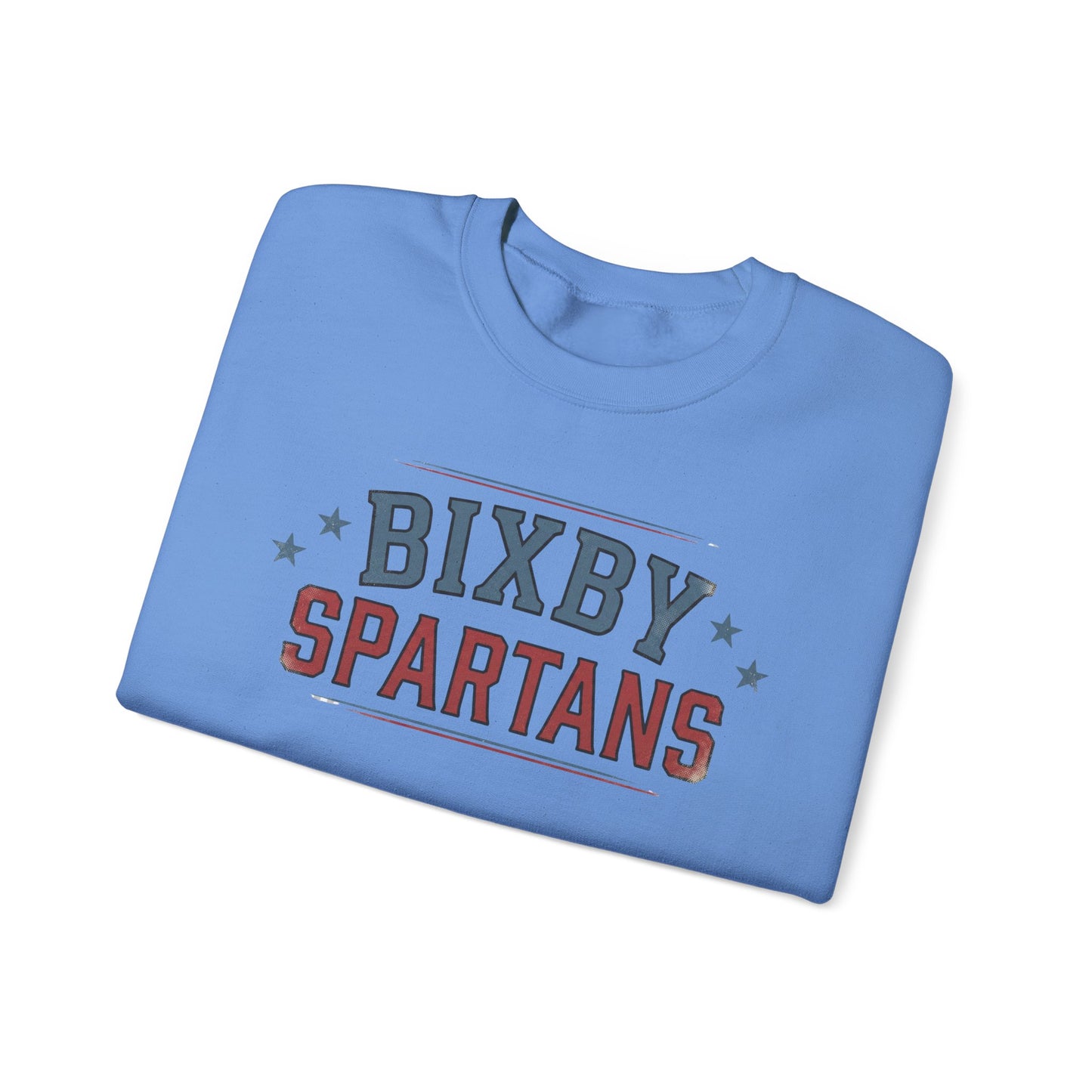 Bixby Spartans Vintage Distressed with Sleeve Print Spirit Sweatshirt