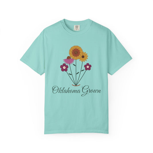 Oklahoma Grown Wildflower Tee | Comfort Colors in Chalky Mint