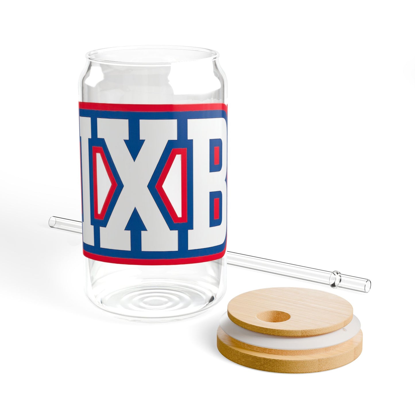Bixby Athletic Letter Sipper Glass, 16oz
