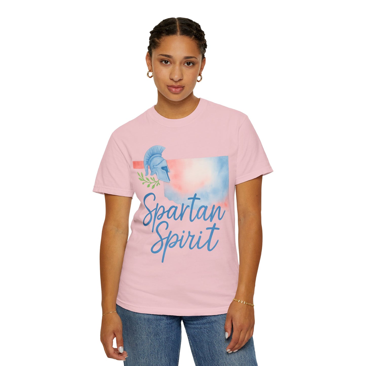 Spartan Spirit Bixby OK Watercolor Comfort Colors Tee