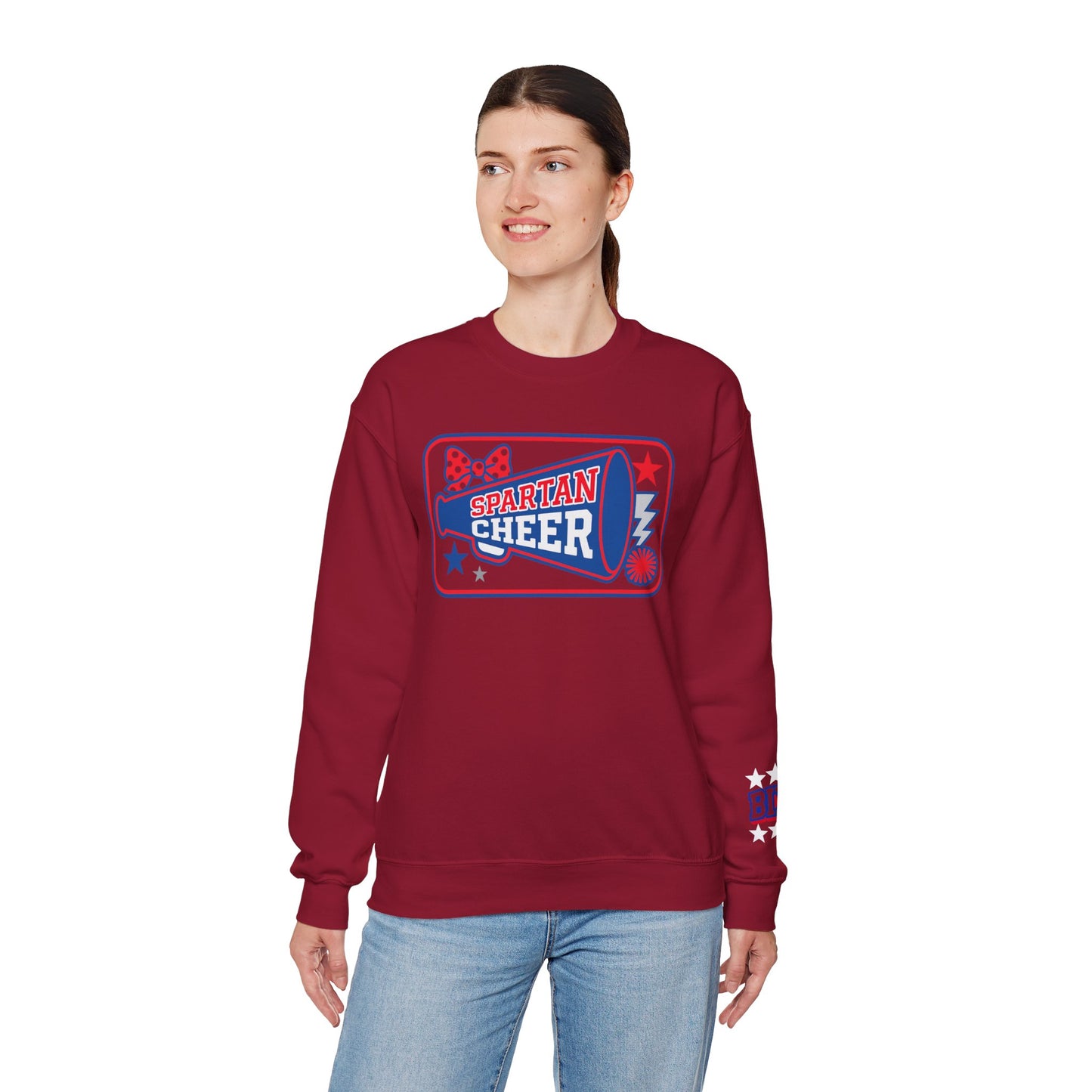 Bixby Cheer With Sleeve Print Gildan Sweatshirt