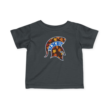 Bixby Spartans Fall Leaves Helmet Infant Tee – Baby Autumn Game Day Shirt