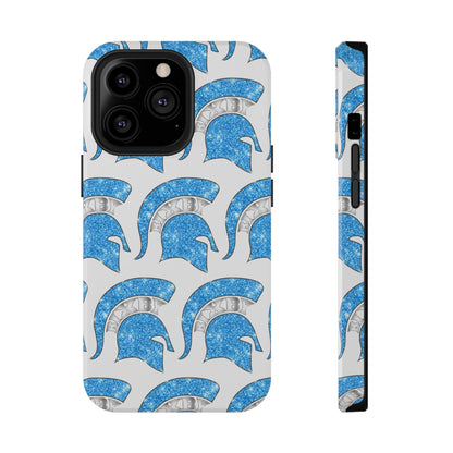 Bixby Spartan Blue Bling Logo Impact Resistant iPhone Case