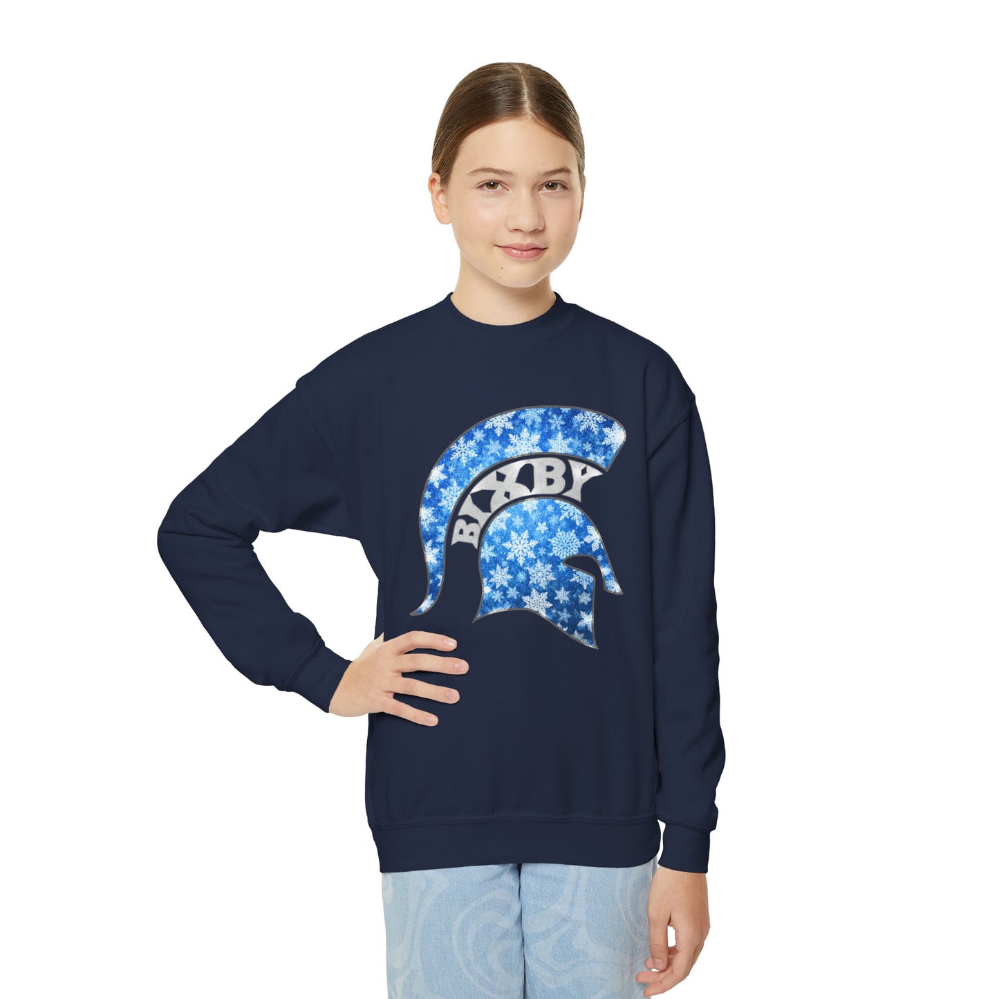 Bixby Spartan Winterfrost Youth Gildan Sweatshirt