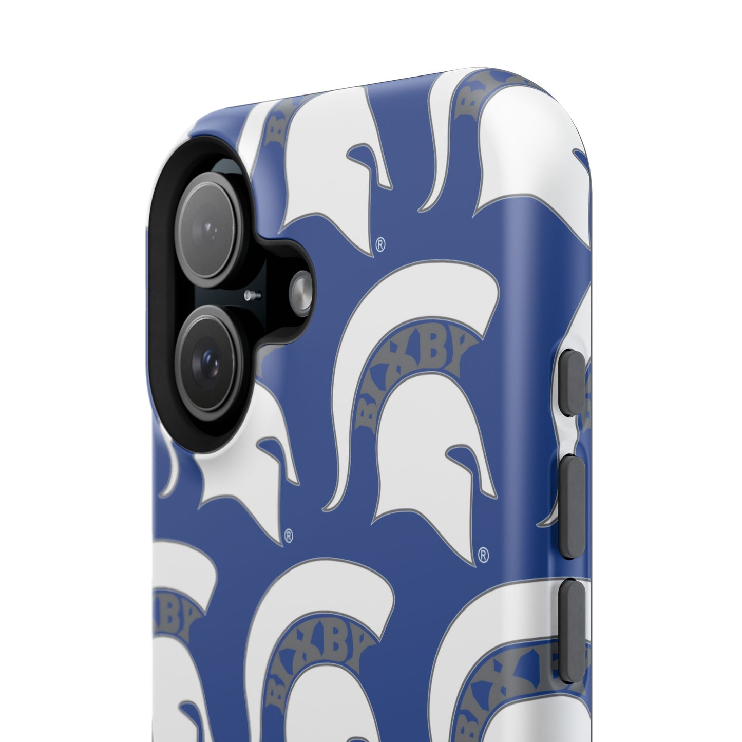 Bixby Spartan White Logo Impact Resistant iPhone Case
