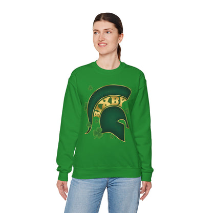 St. Patty's Good Luck Spartan Helmet Adult Gildan Sweatshirt