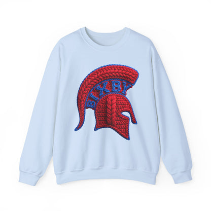Red Spartan Helmet BIXBY Knit-Style Printed Design