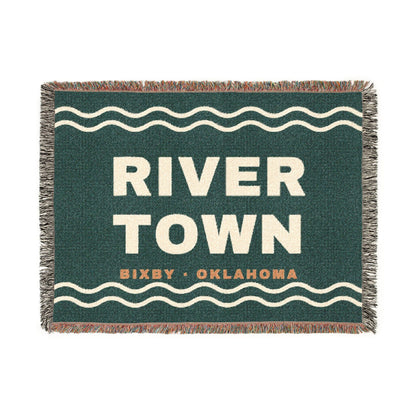 River Town Wave Woven Throw Blanket