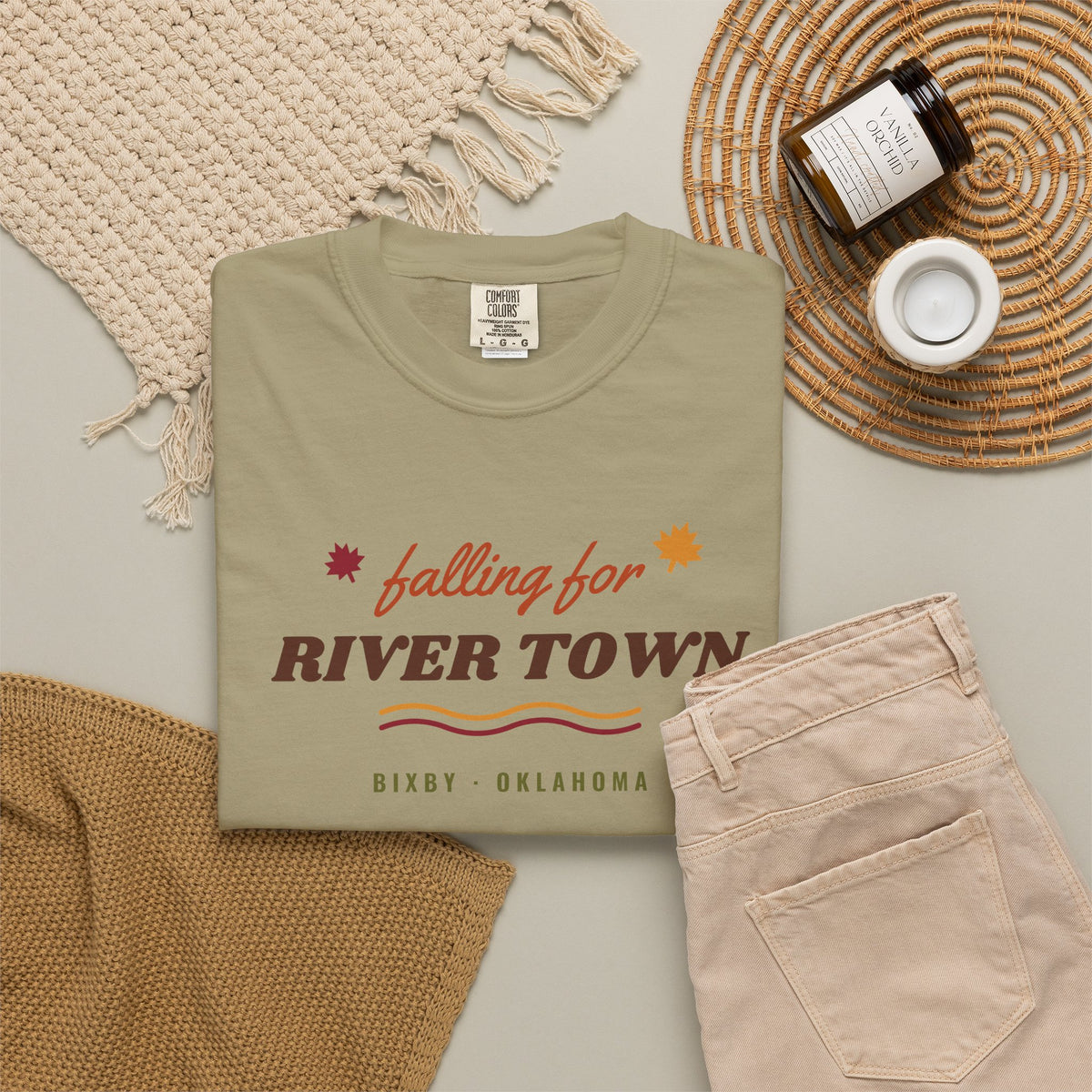 Falling for River Town Comfort Colors Tee