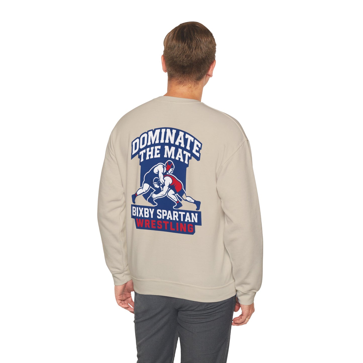 Dominate The Mat Spartan Wrestling Gildan Sweatshirt