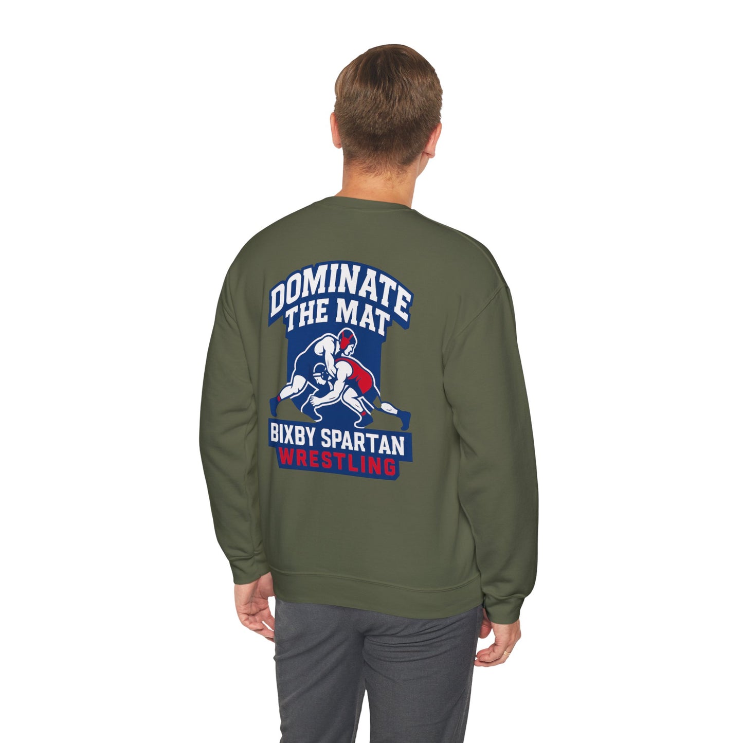 Dominate The Mat Spartan Wrestling Gildan Sweatshirt