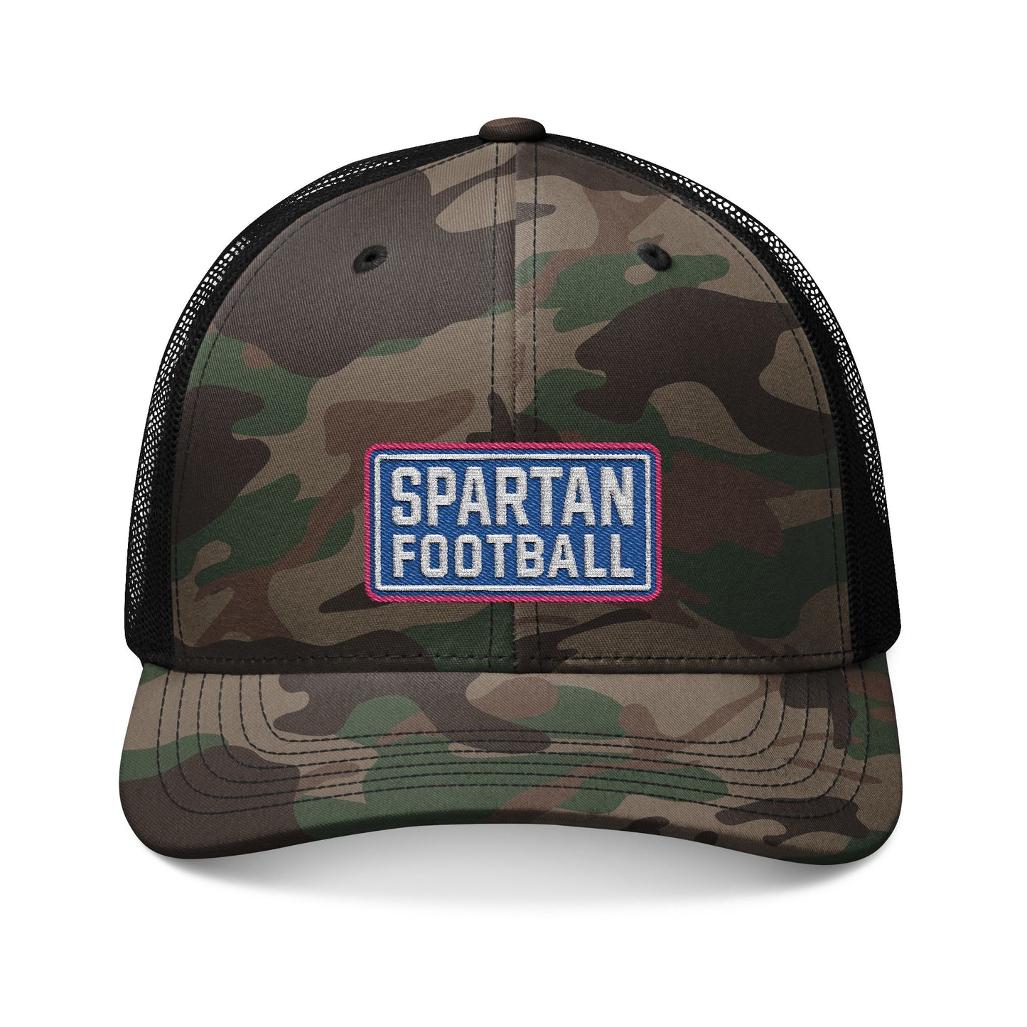 Spartan Football Embroidered Camouflage Trucker Hat