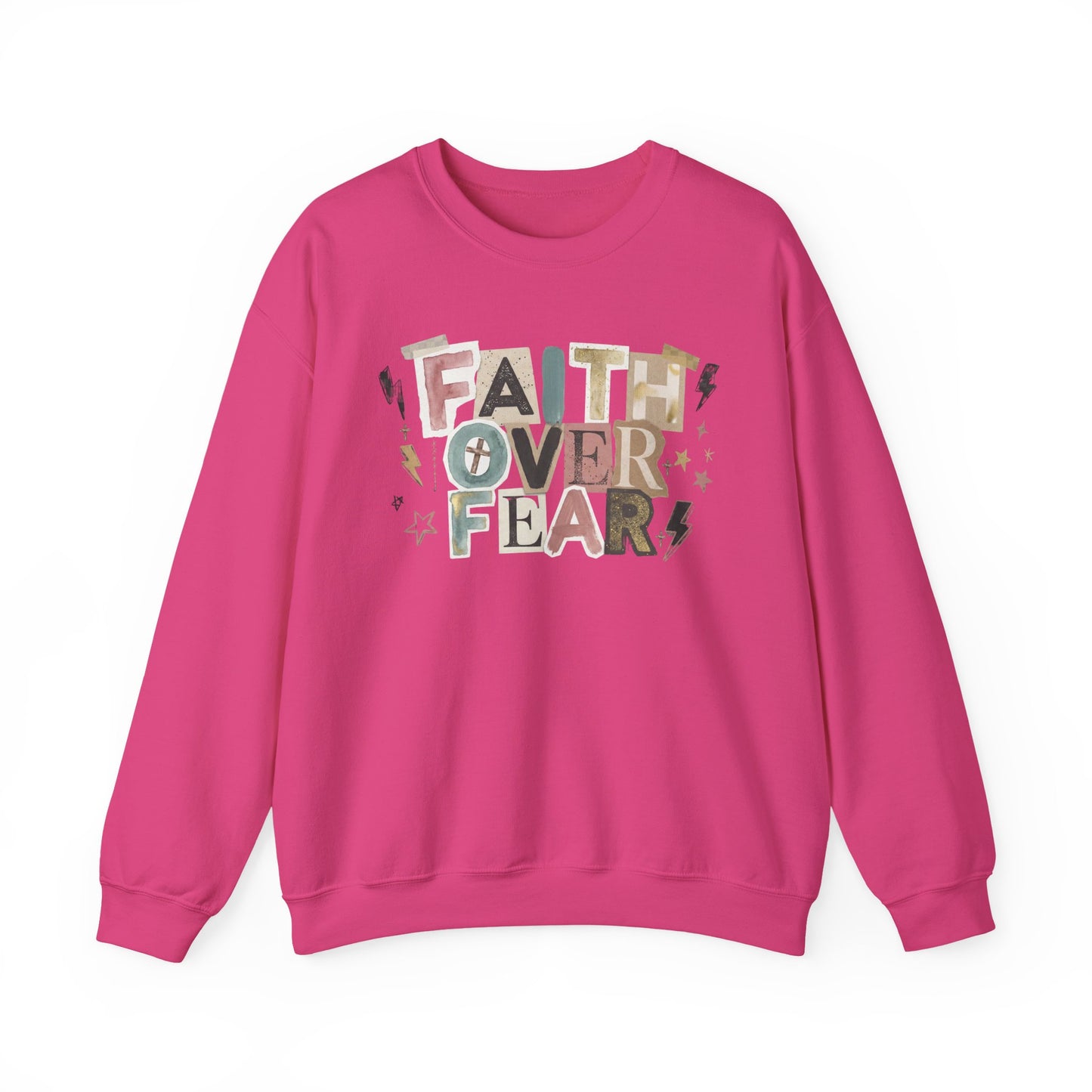 Faith Over Fear Gildan Sweatshirt | Inspirational Graphic Crewneck