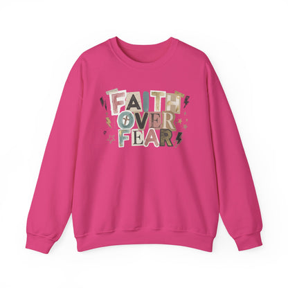 Faith Over Fear Gildan Sweatshirt | Inspirational Graphic Crewneck