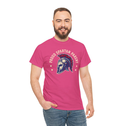 Proud Spartan Parent T-Shirt School Spirit Tee with Spartan Helmet Design