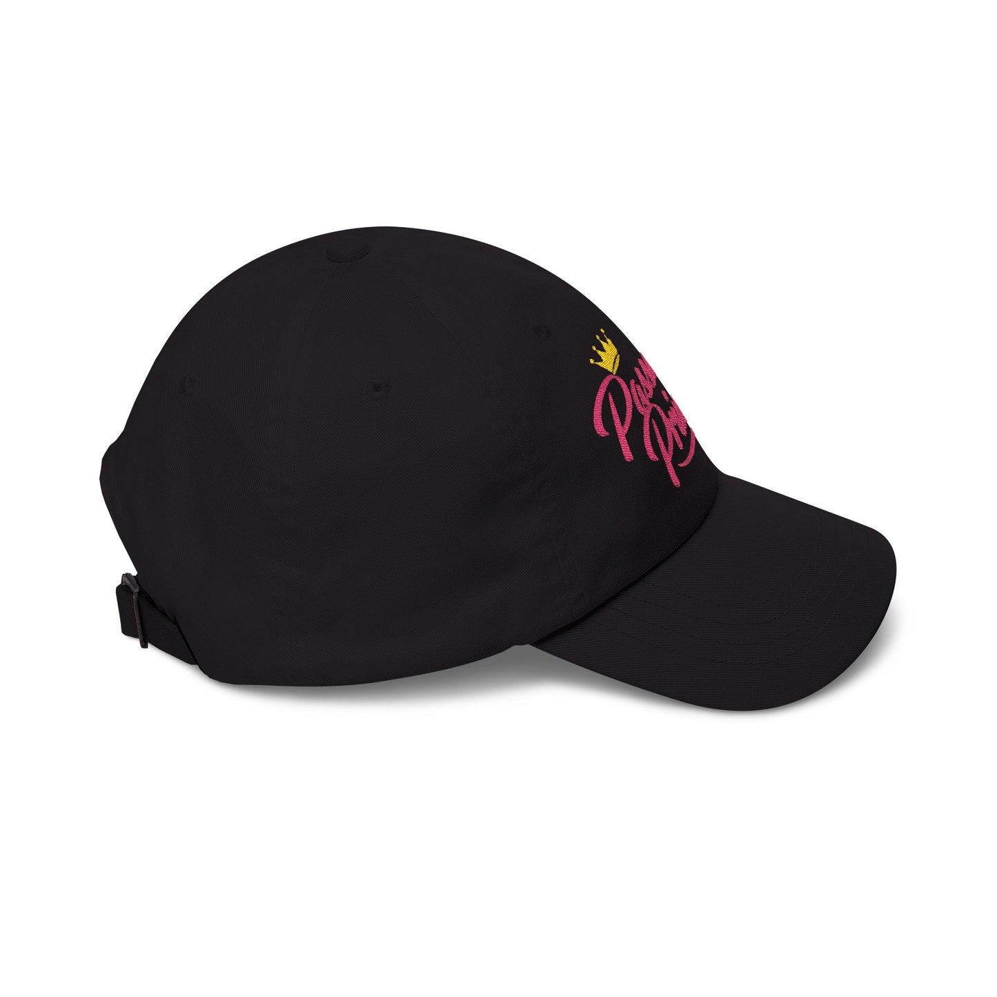Passenger Princess Dad Cap – Embroidered White Baseball Hat with Pink Script and Crown