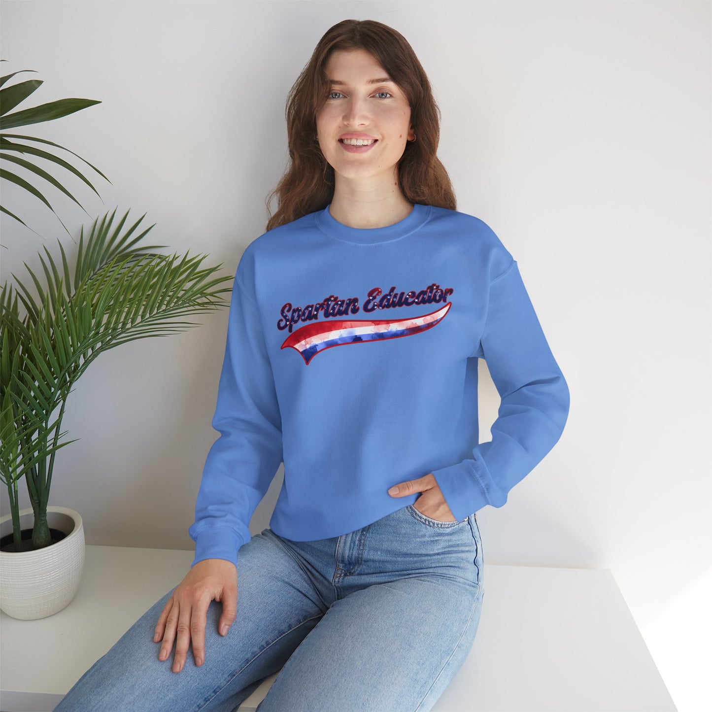 Spartan Educator Patriotic Design Gildan Sweatshirt