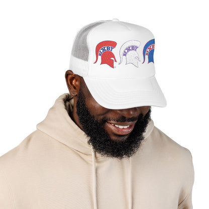 Bixby Spartan Red, White and Blue Embroidered Foam Trucker Hat