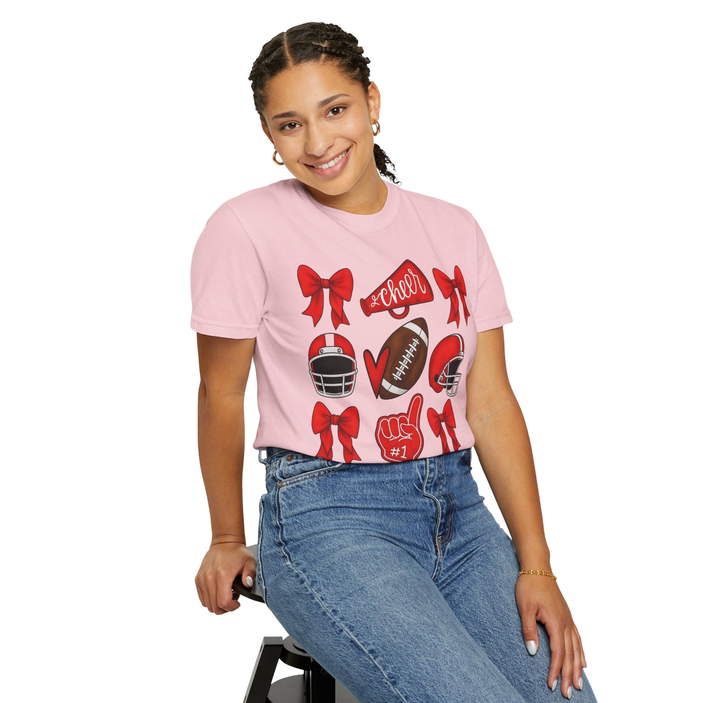 Cheer and Football Comfort Colors Tee