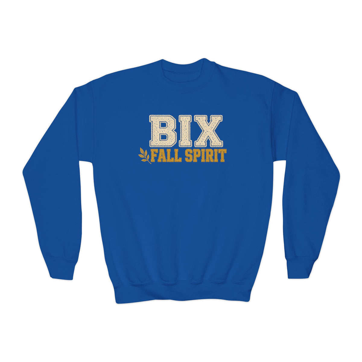 Bixby Spartans Youth Bix Fall Spirit Golden Lettering Sweatshirt