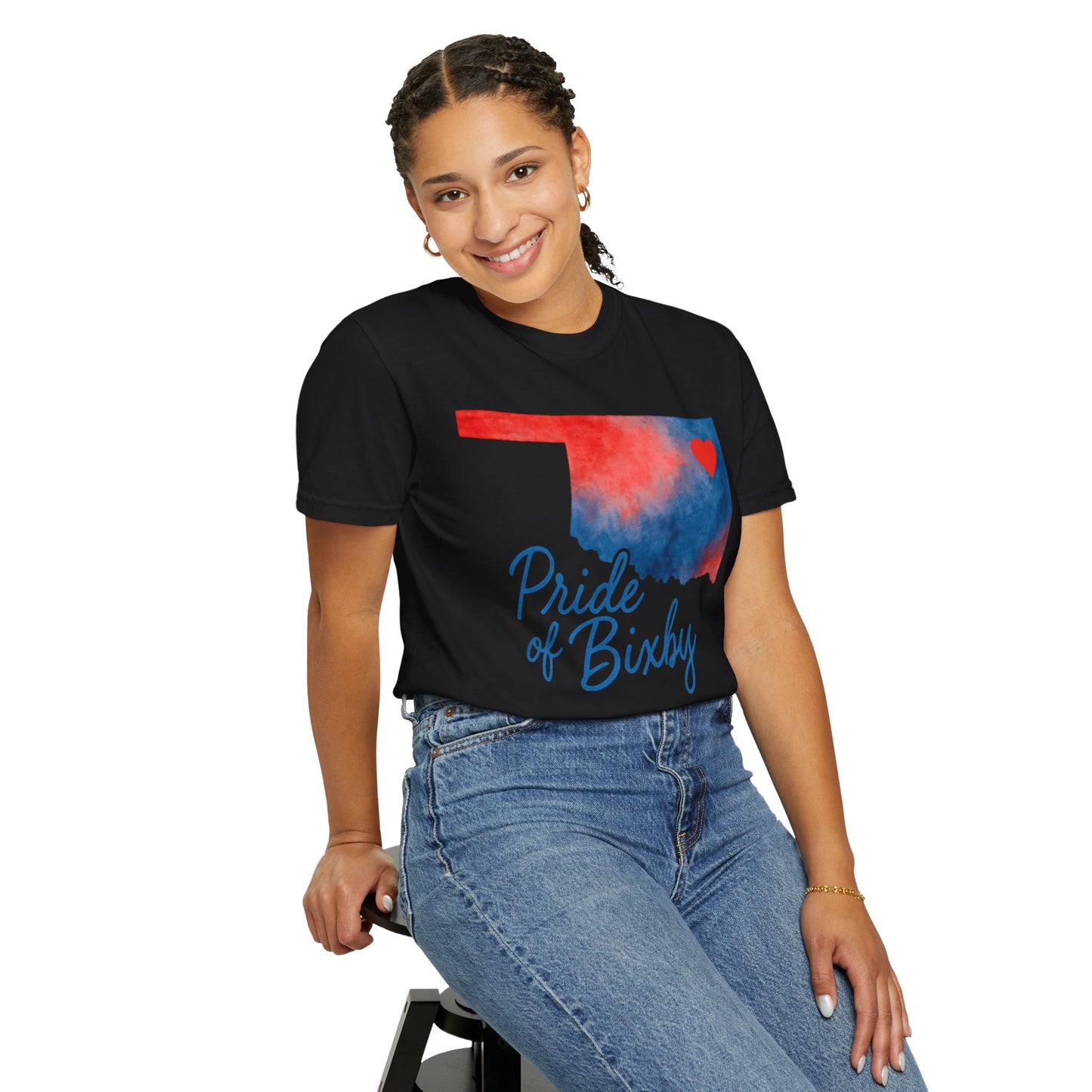 Pride of Bixby OK Watercolor Comfort Colors Tee