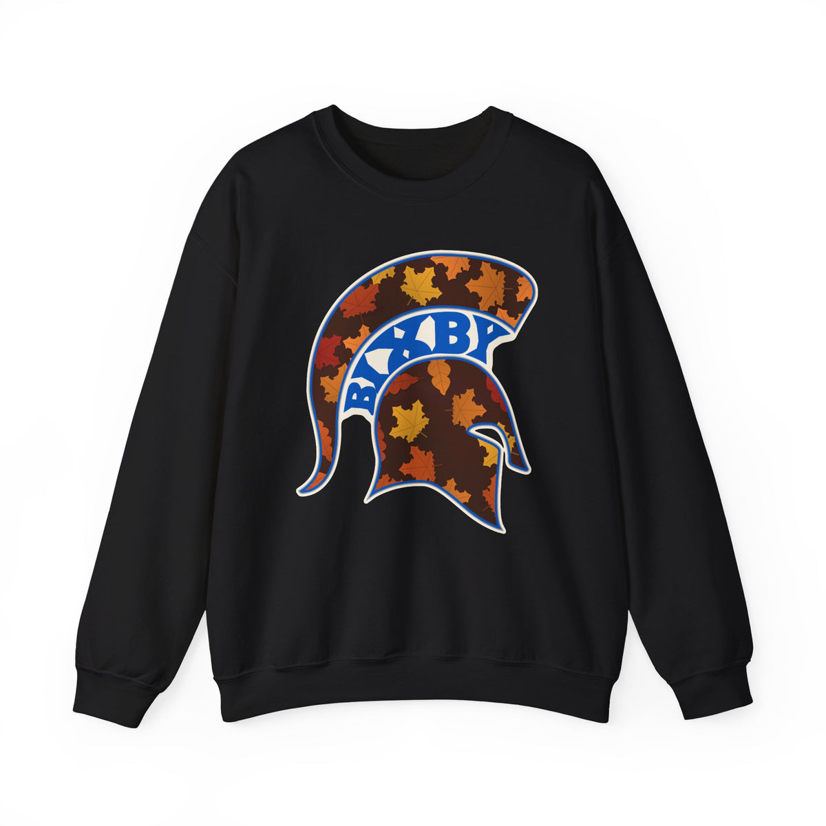 Bixby Spartans Fall Leaves Helmet Sweatshirt – Autumn Game Day Crewneck