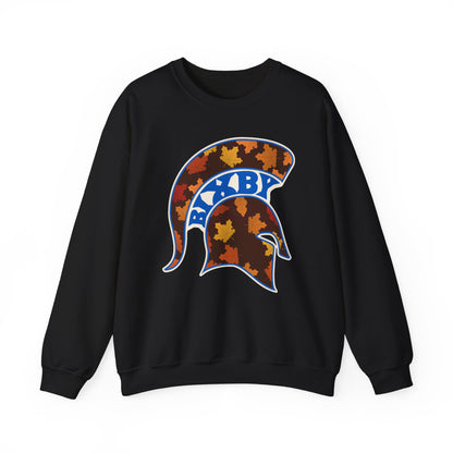 Bixby Spartans Fall Leaves Helmet Sweatshirt – Autumn Game Day Crewneck
