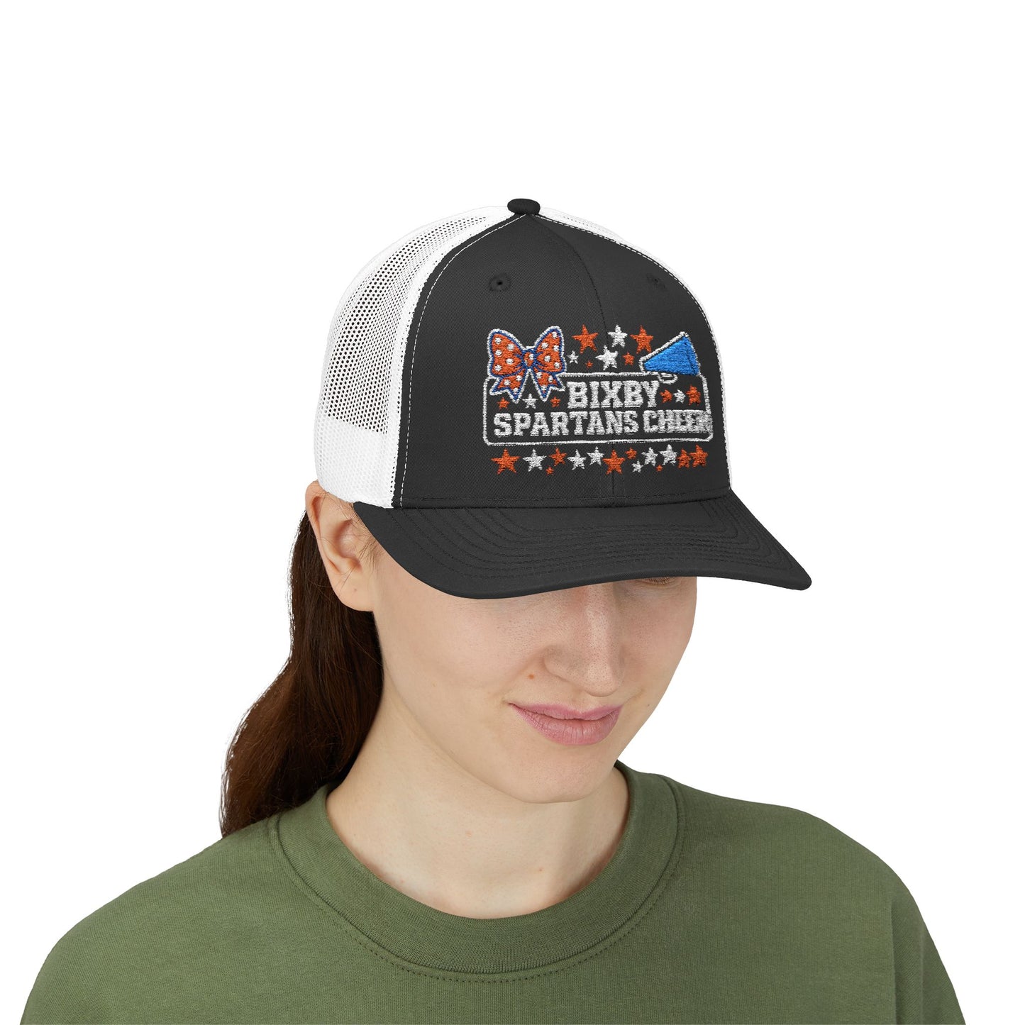 Bixby Spartans Cheer Embroidered Trucker Snapback