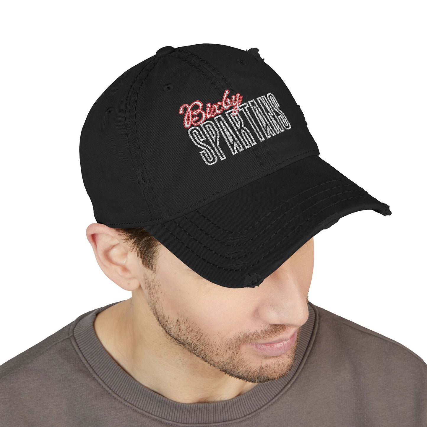 Bixby Spartan Cursive Embroidered Distressed Classic Ballcap