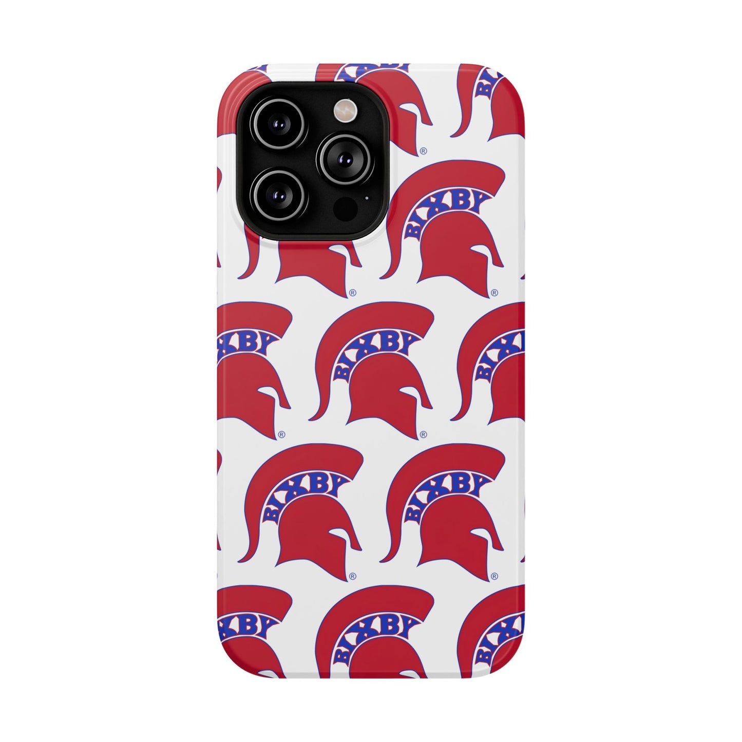 Bixby Spartan Red Logo Impact Resistant iPhone Case
