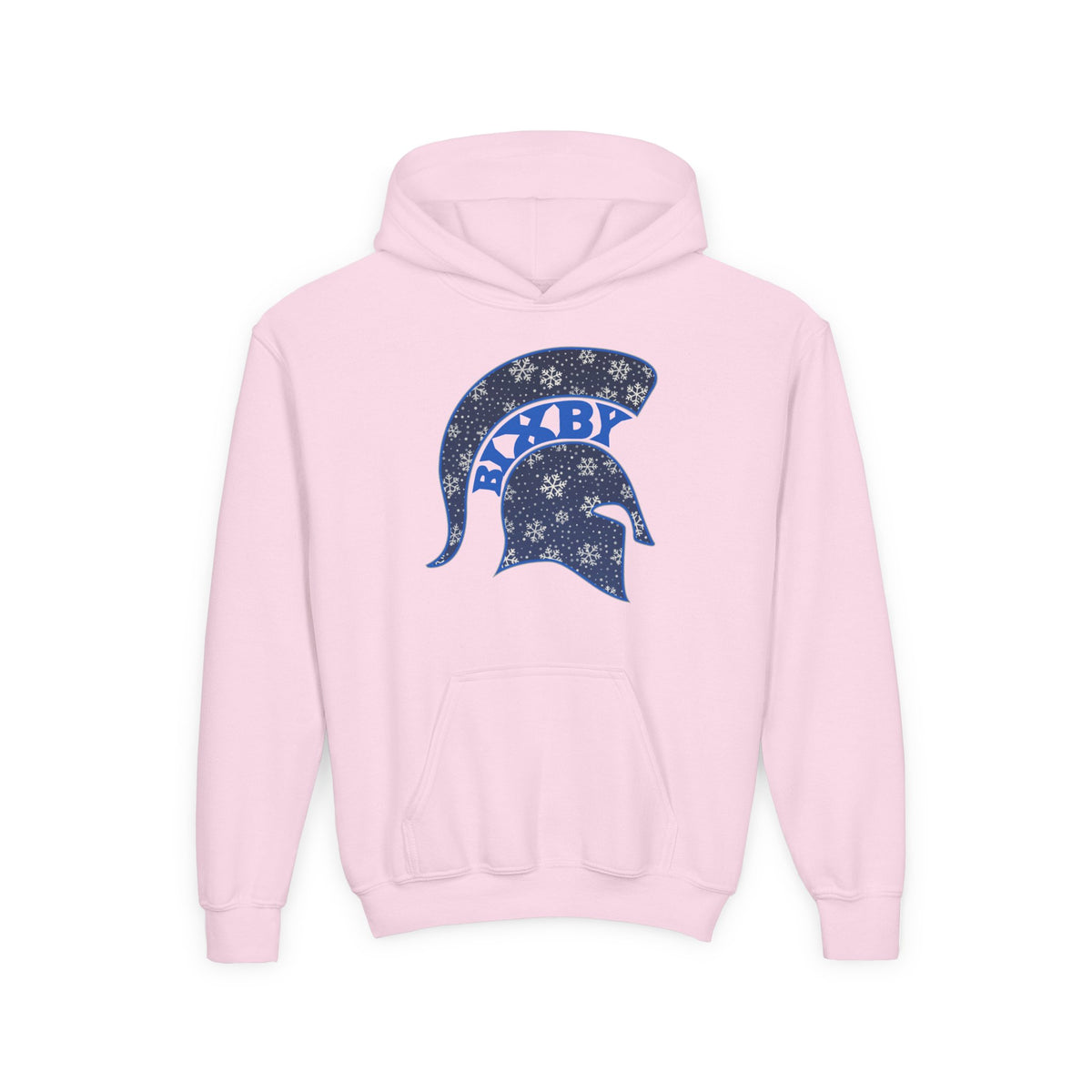 Bixby Spartans Snowflake Helmet Youth Hoodie, Kids Winter