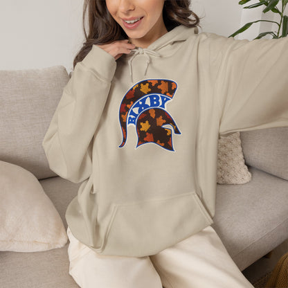 Bixby Spartans Fall Leaves Helmet Hoodie – Autumn Game Day Hooded Sweatshirt