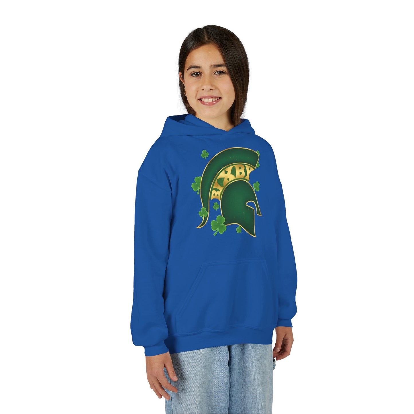 St. Patty's Good Luck Spartan Helmet Youth Hoodie