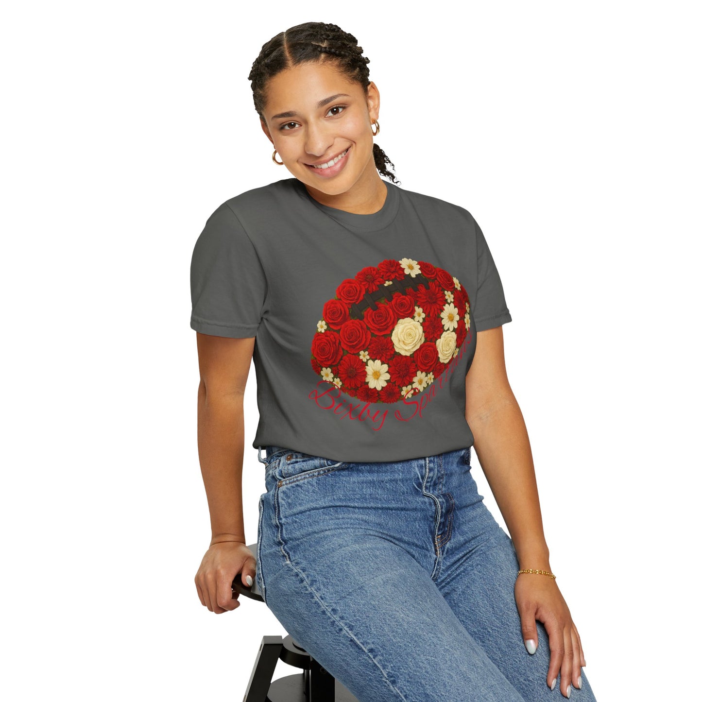 Bixby Spartans Floral Comfort Colors Tee