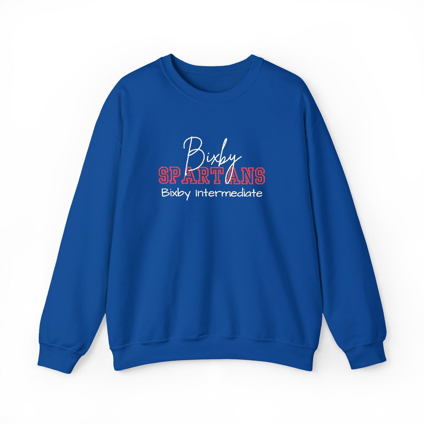 Personalized Embroidered Bixby Spartans Crewneck Sweatshirt